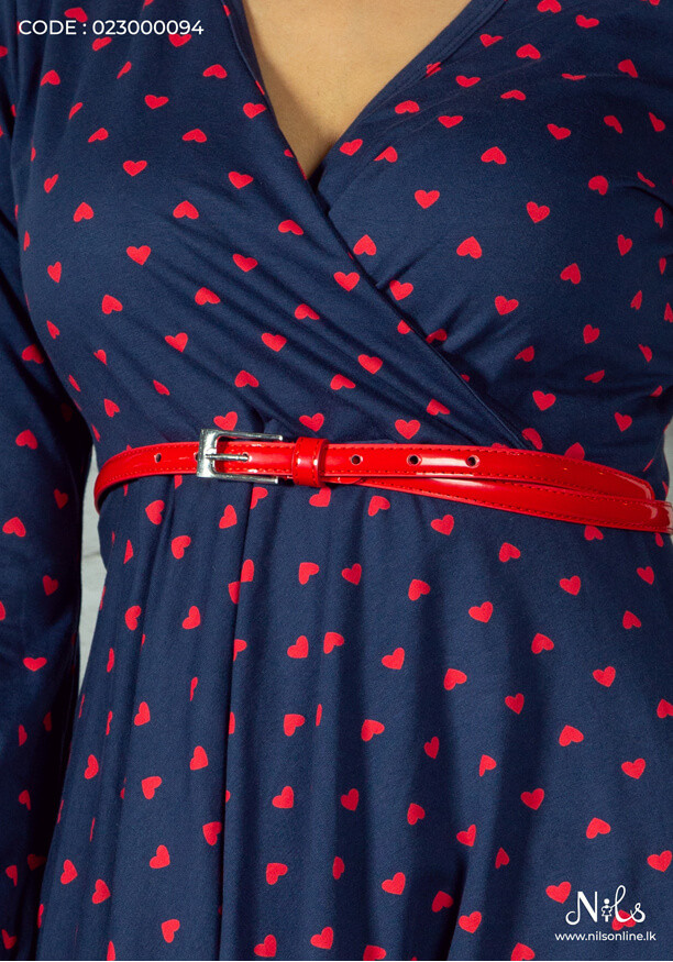 RED PLEATED BUCKLE BELT